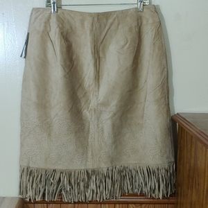 INC International Concepts 🆕 Vicuna Genuine Leather Skirt 16W
